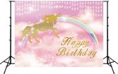 2.1mx 1.5m Eenhoornfotografie Achtergronddoek Verjaardag Thema Feest Foto Achtergronddoek (W044)