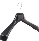 De Kledinghanger Gigant - 30 x Mantel / kostuumhanger kunststof zwart met schouderverbreding, 43 cm
