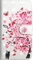 3D-schilderijpatroon Horizontaal Flip TPU + PU lederen tas met houder & kaartsleuven en portemonnee voor Galaxy S10 + (Tree Cat)