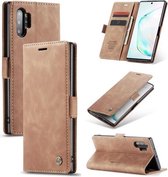 CaseMe-013 multifunctionele horizontale flip lederen tas met kaartsleuf en houder en portemonnee voor Galaxy Note 10+ (bruin)