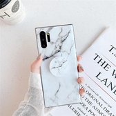 TPU Smooth Marbled IMD mobiele telefoonhoes met opvouwbare beugel voor Galaxy Note 10+ (grijs A6)
