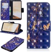 3D Gekleurde Tekening Patroon Horizontale Leren Flip Case voor Samsung Galaxy S8, met Houder & Kaartsleuven & Portemonnee (Purple Butterfly)