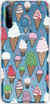 Voor Galaxy A21 schokbestendig geverfd transparant TPU beschermhoes (ijs)