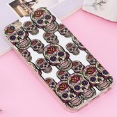Voor iPhone 6 Plus & 6s Plus Noctilucent IMD Skull Pattern Soft TPU Back Case Protector Cover