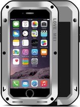 LOVE MEI voor iPhone 7 Professioneel en krachtig stofdicht schokbestendig antislip metalen beschermhoes (zilver)