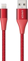 ANKER A8452 Powerline + II USB naar 8-pins Apple MFI gecertificeerde nylon trekbare karren Oplaadgegevenskabel, lengte: 0,9 m (rood)