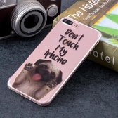 Dont Touch My Phone Dog Pattern Soft TPU Case voor iPhone 8 Plus & 7 Plus