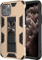 Voor iPhone 11 Pro Max Armor schokbestendig TPU + PC magnetische beschermhoes met onzichtbare houder (goud)