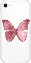 Voor iPhone 6 / 6s patroon TPU beschermhoes (rode vlinder)