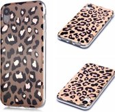 Voor iPhone XR Plating Marble Pattern Soft TPU beschermhoes (Leopard)