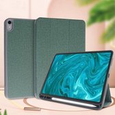 Voor iPad Mini 5/4 Mutural Exquisite Series Doektextuur PU + TPU lederen tas met 3-voudige houder & pennensleuf & slaap- en wekfunctie (groen)