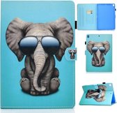 Voor iPad 10.2 inch Gekleurde Tekening Horizontale Flip Leren Case met Houder & Kaartsleuven & Pen Slot & Slaap / Wekfunctie (Bril Olifant)