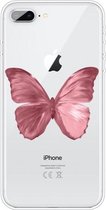 Voor iPhone 8 Plus / 7 Plus patroon TPU beschermhoes (rode vlinder)