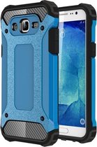 Voor Galaxy J5 / J500 Tough Armor TPU + pc combinatiehoes (blauw)