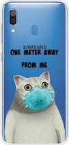 Voor Samsung Galaxy A40 gekleurde tekening patroon zeer transparante TPU beschermhoes (masker kat)