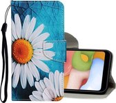Voor Samsung Galaxy A01 Gekleurde Tekening Patroon Horizontale Flip Leren Case met Houder & Kaartsleuven & Portemonnee (Kamille)