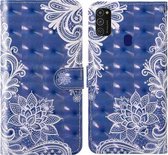 Voor Samsung Galaxy M21 & M30s 3D-schilderij Gekleurd tekeningpatroon Horizontaal Flip TPU + PU-lederen hoes met houder & kaartsleuven & portemonnee & lanyard (wit kant)