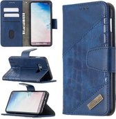 Voor Samsung Galaxy S10e Bijpassende kleur Krokodiltextuur Horizontale flip PU lederen tas met portemonnee & houder & kaartsleuven (blauw)