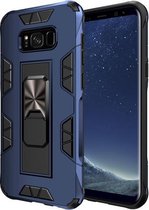 Voor Samsung Galaxy S8 + Soldier Armor schokbestendig TPU + pc magnetische beschermhoes met houder (blauw)