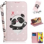 Voor Galaxy M31 3D Gekleurde Tekening Horizontale Flip Leren Case met Houder & Kaartsleuf & Portemonnee & Lanyard (Liefde-hart Beer)