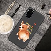 Voor Galaxy S20 + Cartoon Animal Pattern Shockproof TPU beschermhoes (Black Corgi)