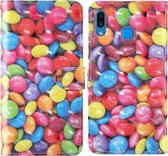 Voor Samsung Galaxy A40 3D-schilderij Gekleurd tekeningpatroon Horizontaal Flip TPU + PU-lederen hoes met houder & kaartsleuven & portemonnee & lanyard (gekleurd suiker)