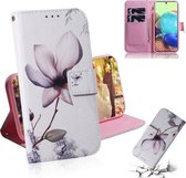Voor Samsung Galaxy A71 5G Gekleurde Tekening Horizontale Flip Leren Case met Houder & Kaartsleuf & Portemonnee (Magnolia Bloem)