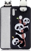 Voor Galaxy A11 schokbestendige Cartoon TPU beschermhoes (drie panda's)