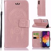 Windgong Uil Embossing Patroon Horizontale Leren Flip Case voor Galaxy A70, met Houder & Kaartsleuven & Portemonnee (Rose Goud)