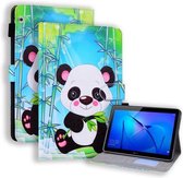 Huawei MediaPad T3 10 Gekleurde tekening horizontale lederen flip case met houder & kaartsleuf & fotolijst (panda)