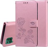 Voor Huawei Y7P / Honor 9C Rose Reliëf Horizontale Flip PU Leather Case met houder & kaartsleuven & portemonnee (Rose Gold)