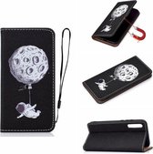 Voor Galaxy A50 3D Schilderen Horizontale Flip Leren Case met Houder & Kaartsleuf & Portemonnee & Lanyard (Spaceman)