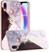 Voor Huawei P20 Lite Hot Stamping Geometrische Marmer IMD Craft TPU Beschermhoes (Ananas)