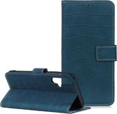 Voor OPPO Realme X50 Crocodile Texture Horizontale flip lederen tas met houder & kaartsleuven en portemonnee (donkergroen)