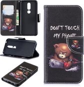 Gekleurde tekening patroon horizontale flip lederen case voor Nokia 7.1, met houder & kaartsleuven & portemonnee (beer)