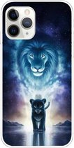 Voor iPhone 11 Pro gekleurd tekeningpatroon zeer transparant TPU beschermhoes (leeuw)