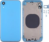 Vierkant frame batterij achterkant met SIM-kaarthouder en zijkleppen voor iPhone XR (blauw)