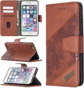 Voor iPhone 6 Plus bijpassende kleur Krokodiltextuur Horizontale flip PU lederen tas met portemonnee & houder & kaartsleuven (bruin)