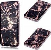 Voor iPhone 6 Plus / 6s Plus Plating Marble Pattern Soft TPU beschermhoes (zwart goud)