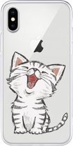 Voor iPhone XS Max Pattern TPU beschermhoes (lachende kat)