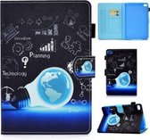 Voor iPad mini 5 / mini 4 / mini 3 / mini 2 / mini Gekleurde tekening Stiksels Horizontale flip lederen tas met houder & kaartsleuven & slaap- / wekfunctie (lamp)