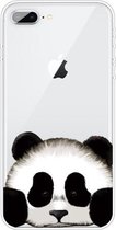 Voor iPhone 8 Plus / 7 Plus Gekleurd tekeningpatroon Zeer transparant TPU beschermhoes (Panda)