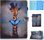 Voor iPad Air 2 Horizontaal TPU Geschilderd Plat Feather Case Anti-slip strip met Slaapfunctie & Pen Cover & Kaartsleuf & Houder (Herten)