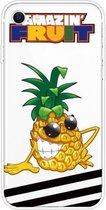 Voor iPhone SE (2020) schokbestendig geverfd transparant TPU beschermhoes (ananas)