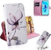 Schilderen Patroon Gekleurde Tekening Horizontale Leren Flip Case met Houder & Kaartsleuven & Portemonnee voor Huawei Honor 20 Pro (Magnolia)