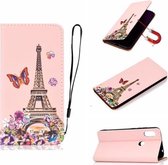 Voor Xiaomi Redmi Note 6 Pure Kleur Schilderen Horizontale Flip Leren Case met Kaartsleuven & Houder & Lanyard (Ijzeren Toren)