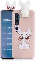 Voor Xiaomi Mi Note 10 Cartoon schokbestendige TPU beschermhoes met houder (Big Eared Rabbit)
