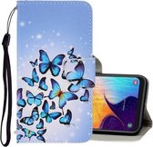 Voor Galaxy A70 3D Gekleurde Tekening Horizontale Flip PU Leren Case met Houder & Kaartsleuven & Portemonnee (Meerdere Vlinders)