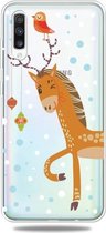 Voor Galaxy A70 Trendy Cute Christmas Patterned Clear TPU beschermhoes (Big Deer)