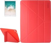 ENKAY voor iPad Pro 10,5 inch Lambskin Texture + Silicone Bottom Case Horizontale Vervorming Flip Leather Case met Drievoudige Houder & Slaapfunctie (Rood)